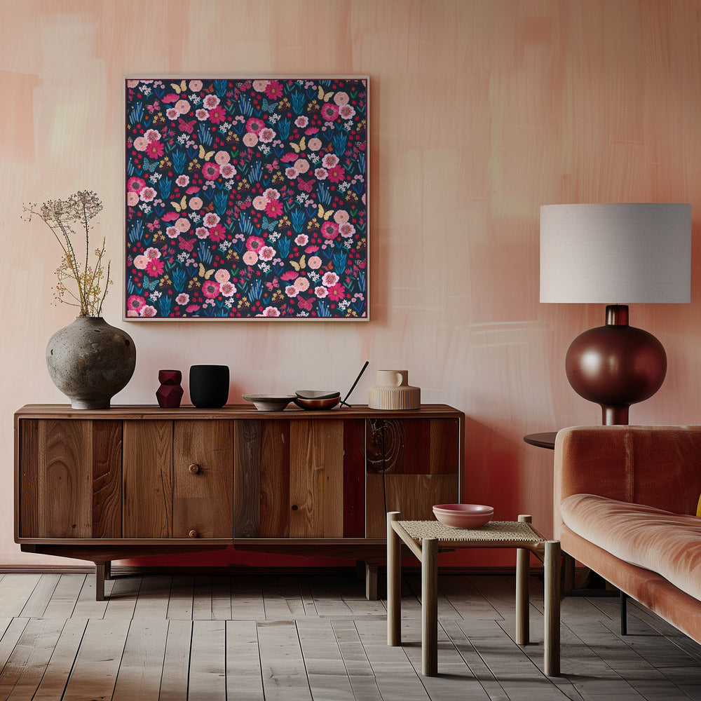 Butterflies & flowers Poster